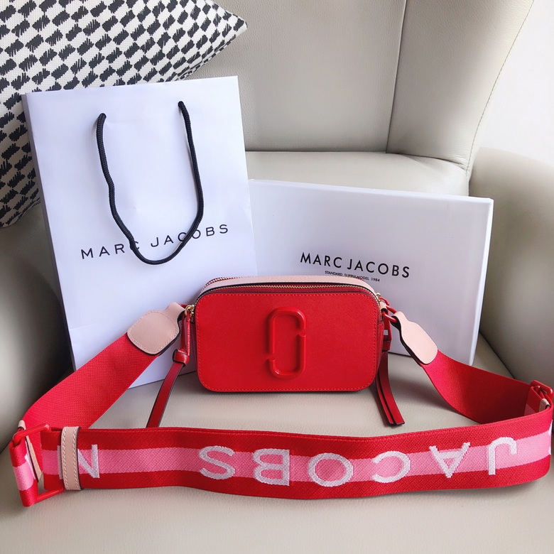 Marc Jacobs Snapshot Camera Crossbody Bag in Red and Pink with Logo Strap