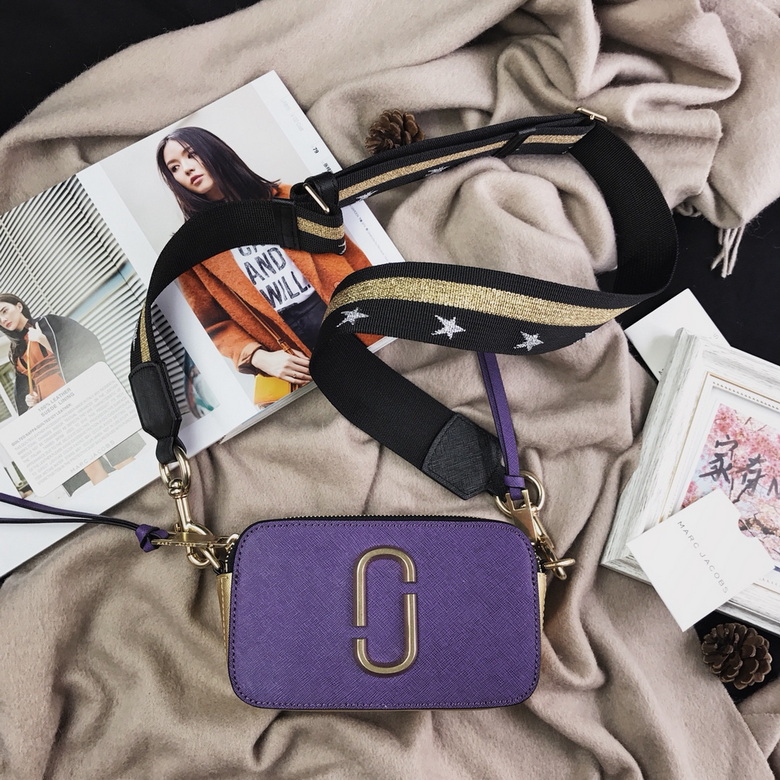 Marc Jacobs Snapshot Camera Crossbody Bag in Purple with Star Strap