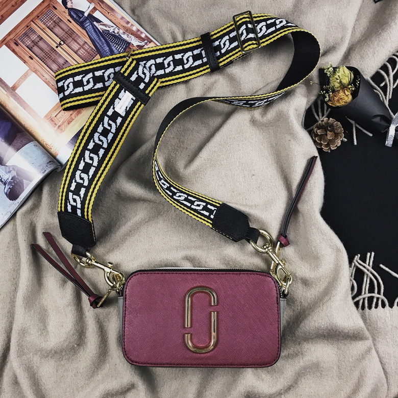 Marc Jacobs Snapshot Small Camera Crossbody Bag in Burgundy with Chain Strap