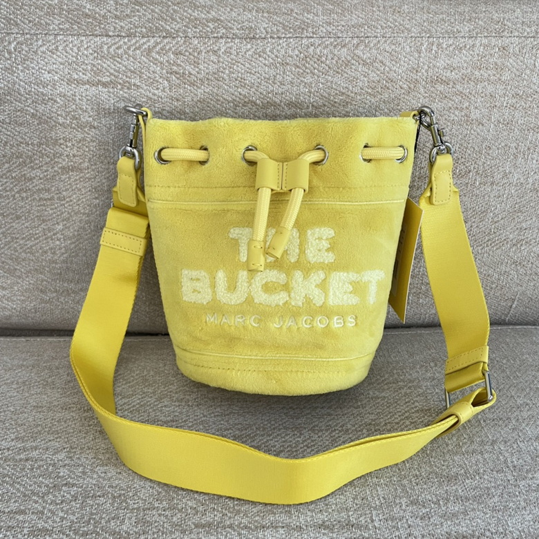 Marc Jacobs The Bucket Terry Drawstring Bag in Yellow with Wide Strap