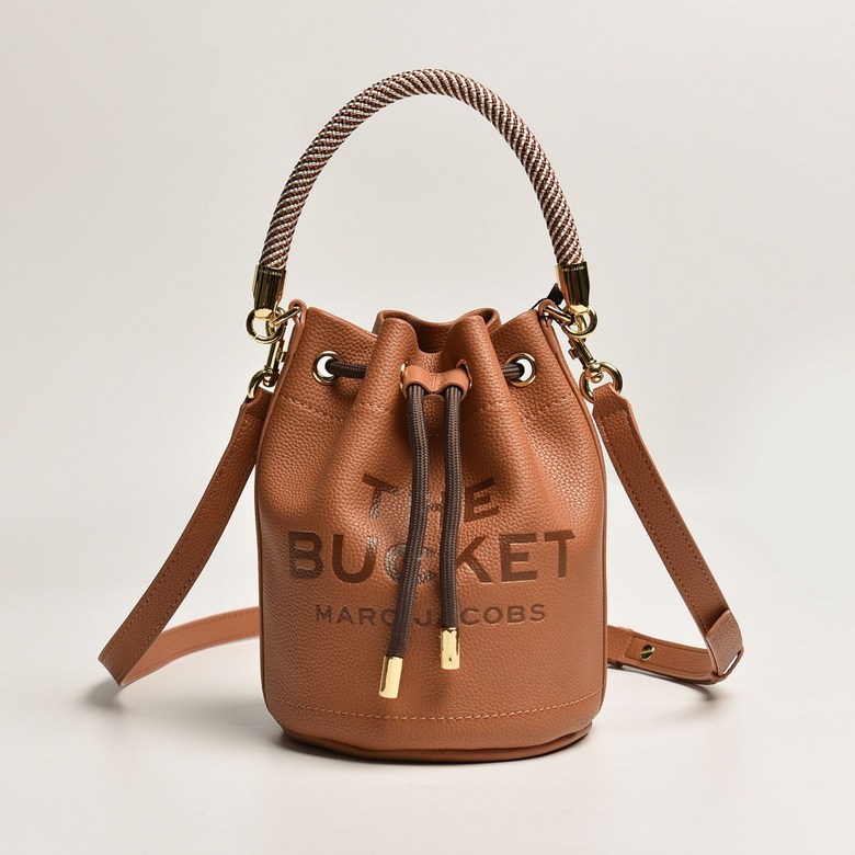 Marc Jacobs The Bucket Bag with Rope Handle in Tan Pebbled Leather