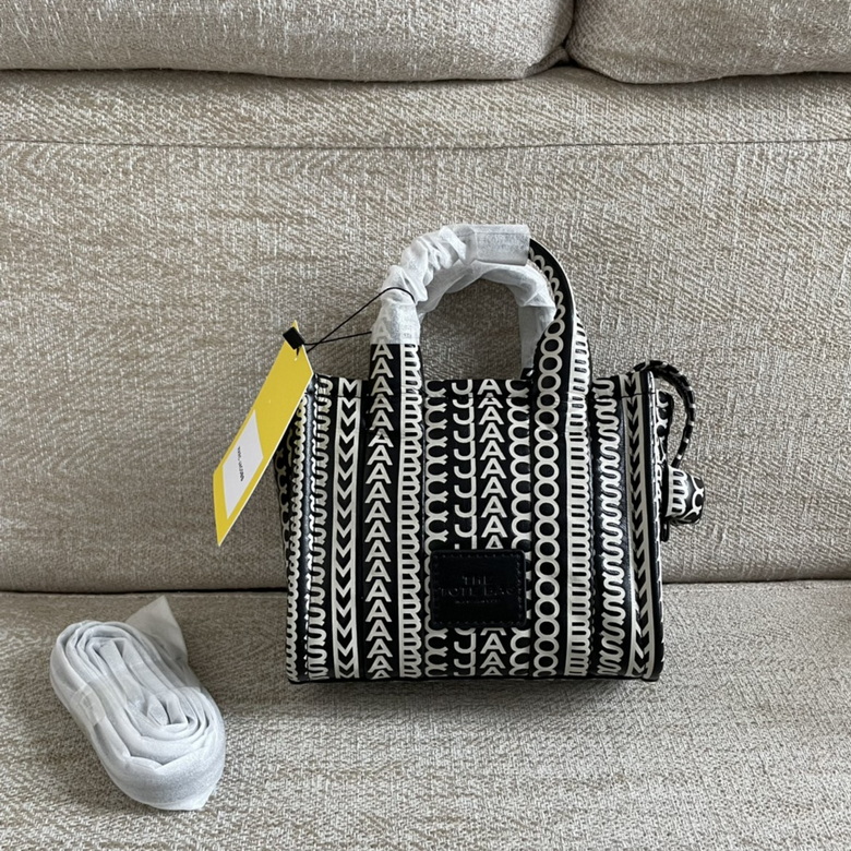 Marc Jacobs The Monogram Mini Tote Bag in Black and White Leather