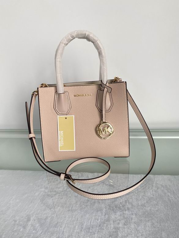 Michael Kors Mercer Medium Tote Crossbody Bag in Blush Pink Pebbled Leather