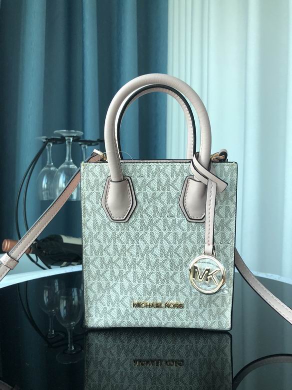 Michael Kors Mercer Extra-Small Crossbody Tote in Sage Green MK Logo Print
