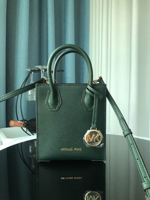 Michael Kors Mercer Extra-Small Crossbody Tote in Dark Green Pebbled Leather