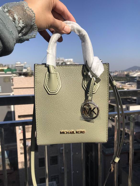 Michael Kors Mercer Extra-Small Crossbody Tote in Sage Green Pebbled Leather