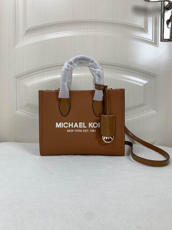 Michael Kors Mirella Small Tote Crossbody Bag in Tan Pebbled Leather