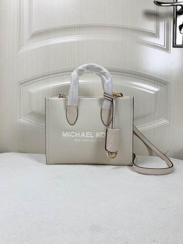Michael Kors Mirella Small Tote Bag in Cream Pebbled Leather with Crossbody Strap