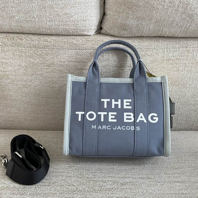 Marc Jacobs The Tote Bag Large Canvas Tote in Blue Gray with Strap