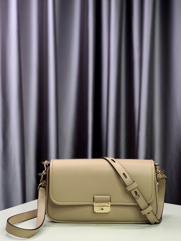 Michael Kors Bradshaw Medium Convertible Shoulder Bag in Beige Leather