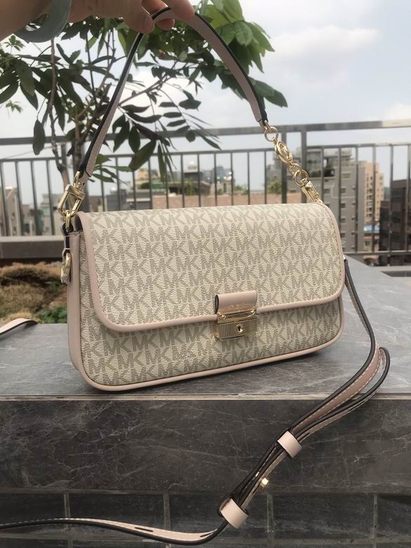 Michael Kors Bradshaw Medium Convertible Shoulder Bag in Vanilla MK Logo