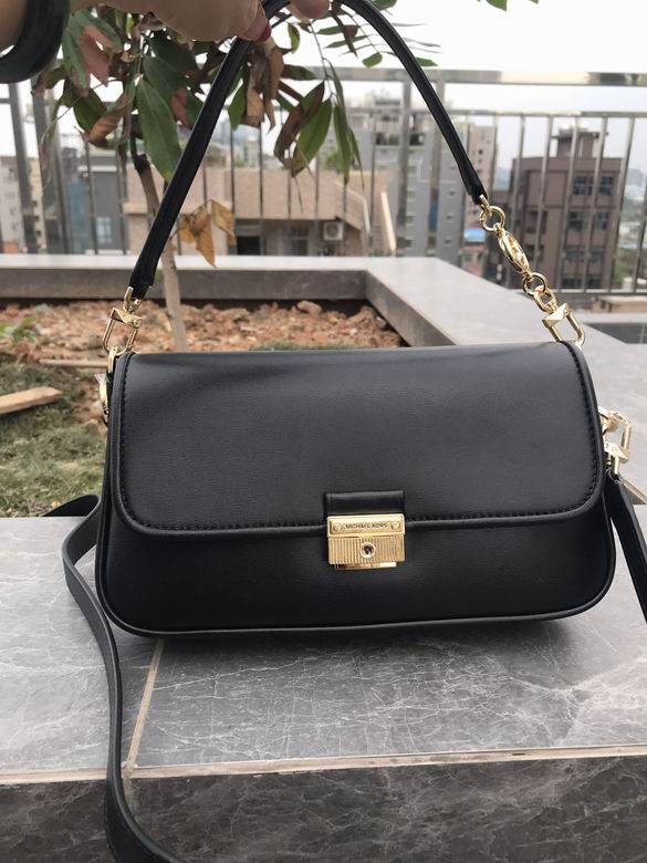 Michael Kors Bradshaw Medium Convertible Shoulder Bag in Black with Gold Hardware