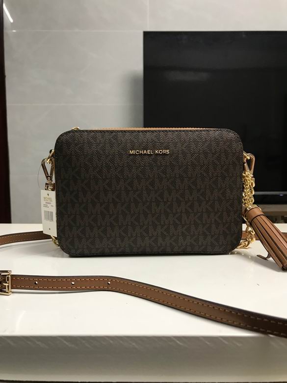Michael Kors Jet Set Medium Camera Crossbody Bag in Brown MK Signature