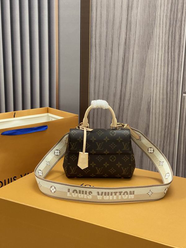 Louis Vuitton Cluny Mini Top-Handle Bag in Monogram Canvas with Jacquard Strap