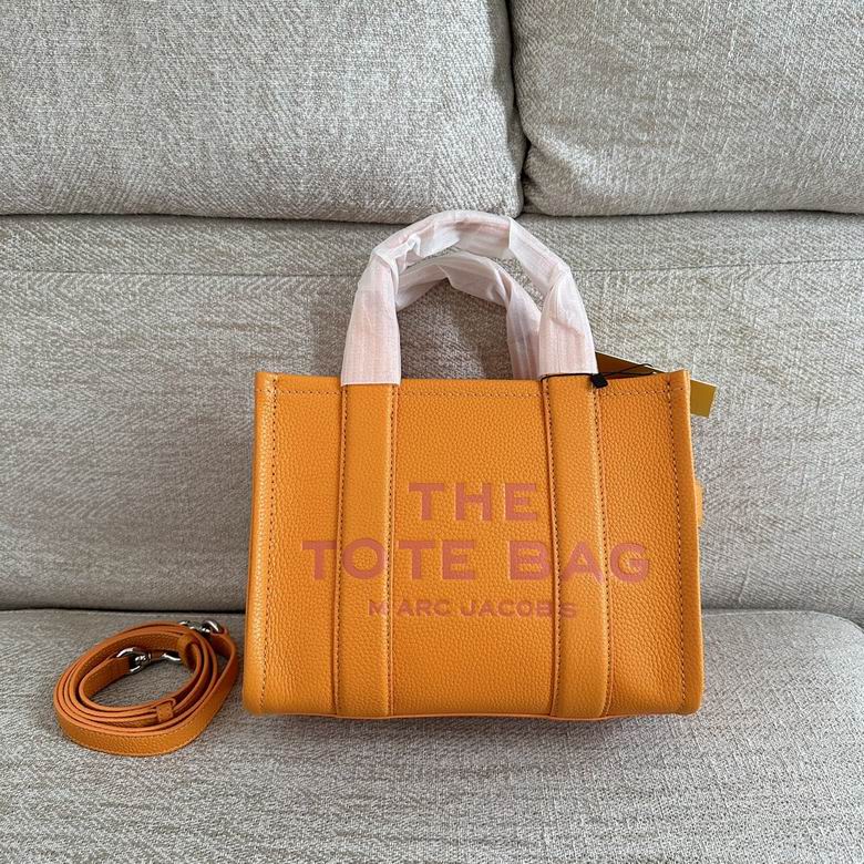 Marc Jacobs The Leather Small Tote Bag in Orange Pebbled Leather