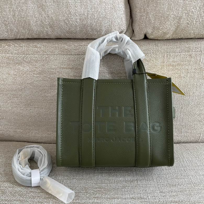 Marc Jacobs The Leather Small Tote Bag in Olive Green Pebbled Leather