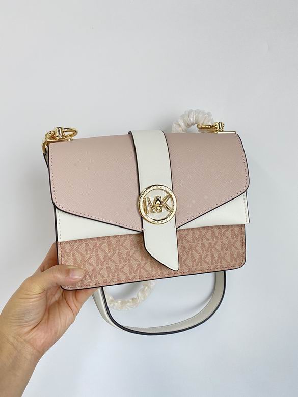 Michael Kors Greenwich Small Crossbody Bag in Blush Pink and White Color-Block