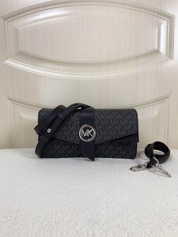 Michael Kors Greenwich Flap Crossbody Bag in Black MK Signature Logo