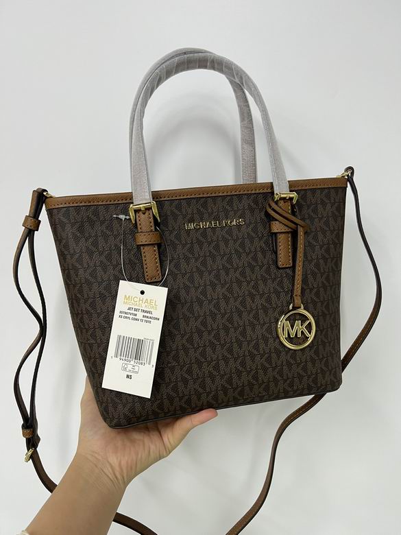 Michael Kors Jet Set Travel XS Convertible Tote in Brown Signature Logo
