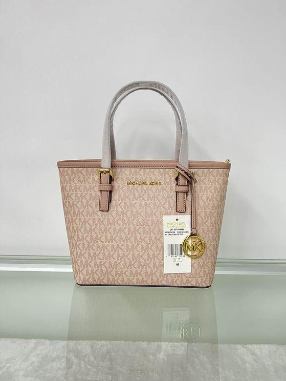 Michael Kors Jet Set Travel XS Carryall Tote in Pink Signature MK Monogram