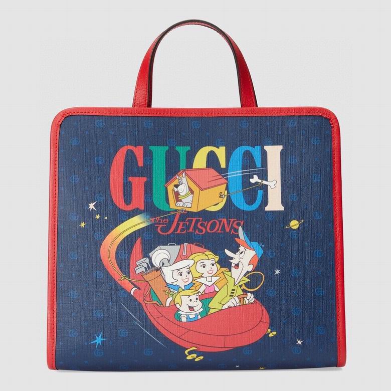 Gucci Children's The Jetsons Print Tote Bag in Navy GG Supreme Canvas