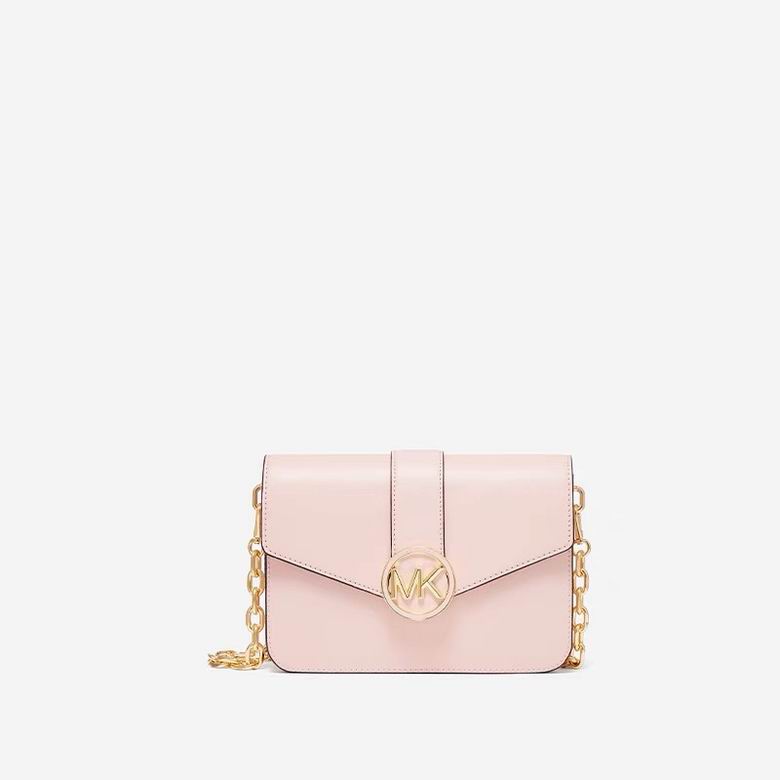 Michael Kors Carmen Medium Chain Crossbody Bag in Blush Pink Leather