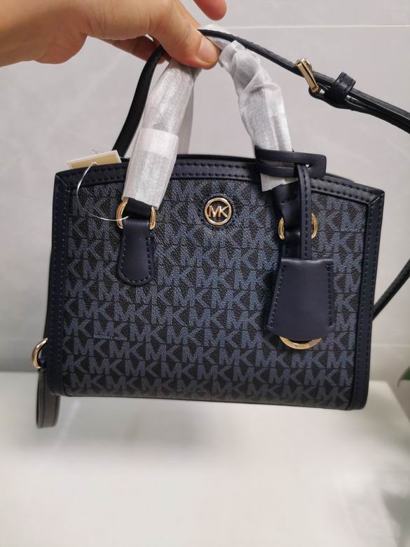 Michael Kors Chantal Extra-Small Satchel in Navy MK Logo Coated Canvas