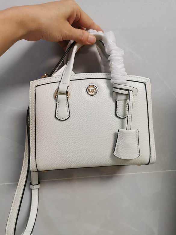 Michael Kors Chantal Extra-Small Top-Handle Crossbody Bag in White Pebbled Leather