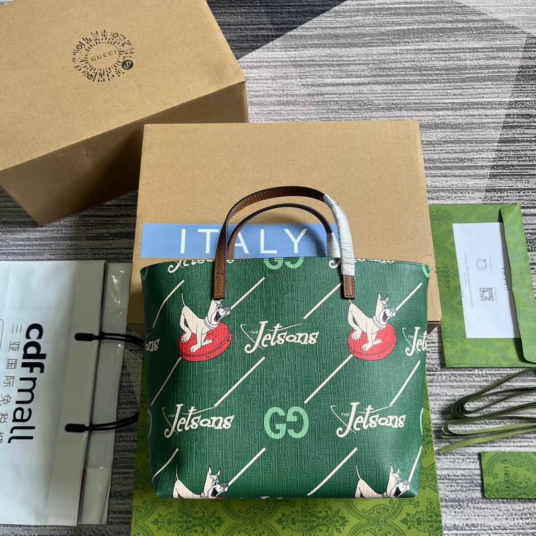 Gucci The Jetsons Mini Tote Bag in Green GG Print Coated Canvas