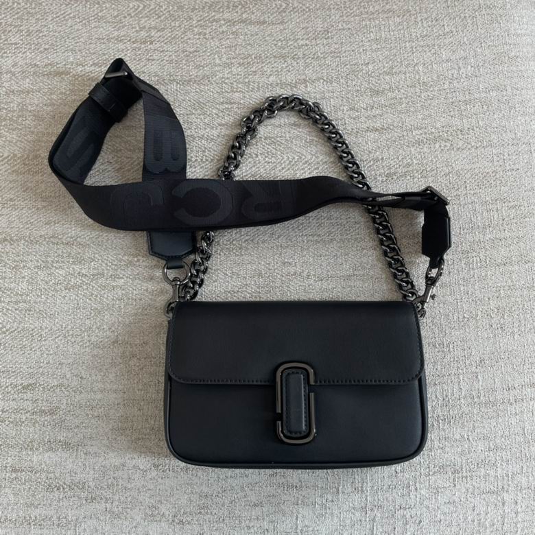 Marc Jacobs The J Marc Shoulder Bag in Black Leather with Gunmetal Hardware