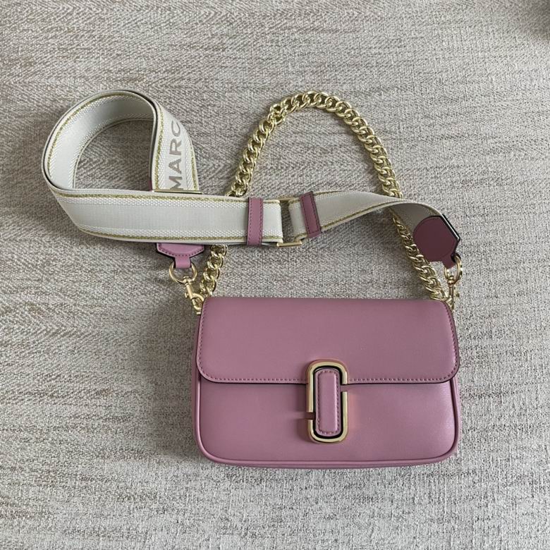 Marc Jacobs The J Marc Shoulder Bag in Mauve Pink Leather with Logo Strap
