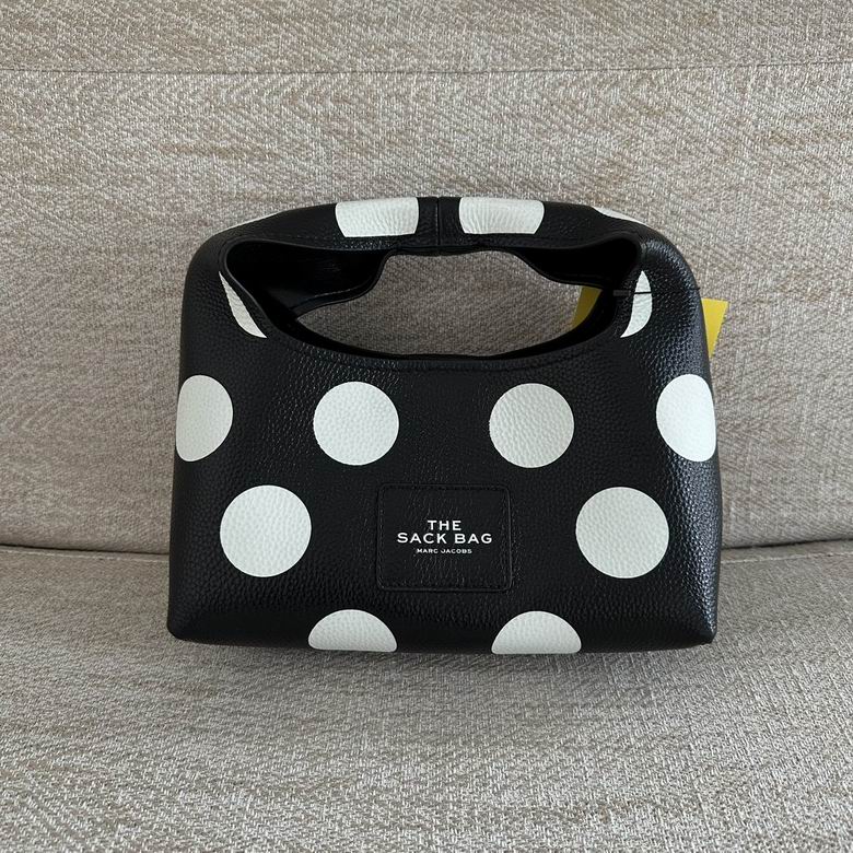 Marc Jacobs The Sack Bag Top-Handle Bag in Black Polka Dot Pebbled Leather