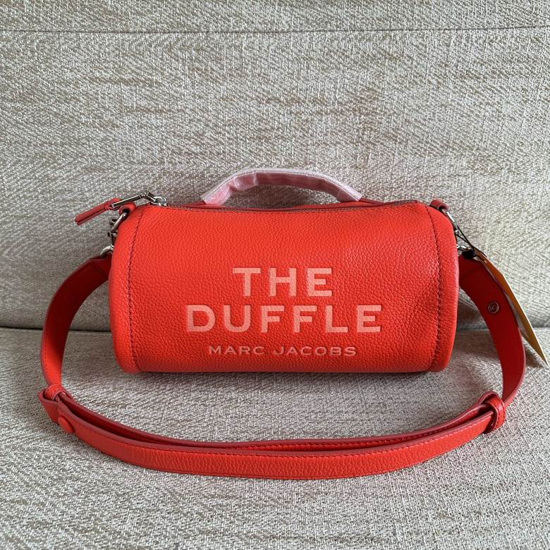 Marc Jacobs The Duffle Barrel Crossbody Bag in Red-Orange Pebbled Leather
