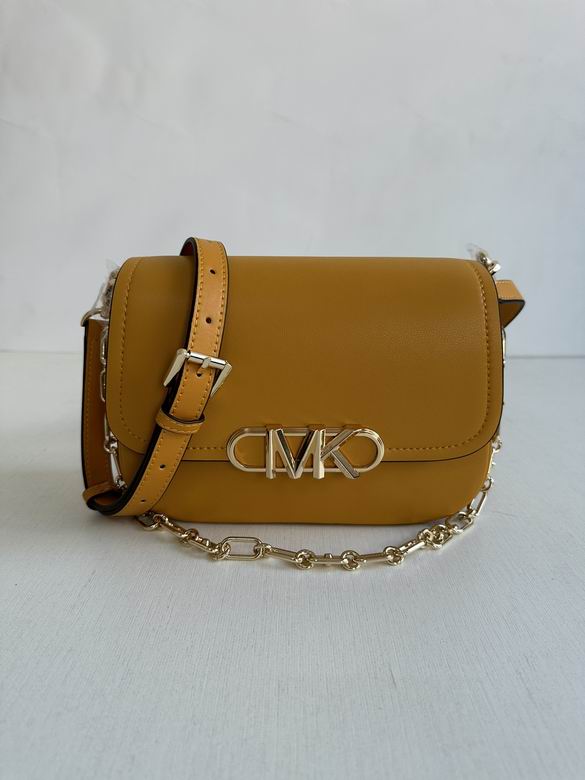 Michael Kors Parker Medium Flap Shoulder Bag in Mustard Yellow Leather