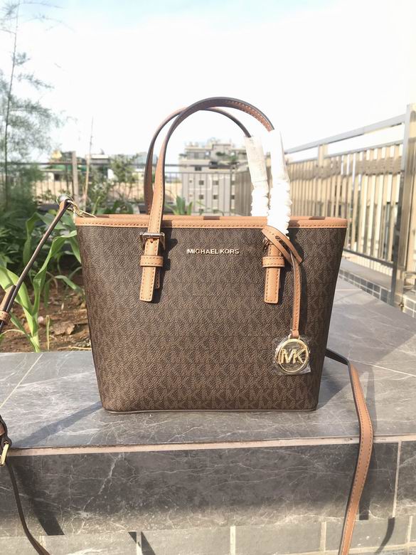 Michael Kors Jet Set Travel Extra-Small Carryall Tote in Brown Signature Print