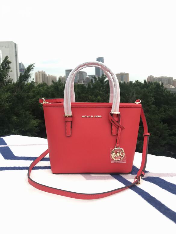 Michael Kors Jet Set Travel Extra-Small Top-Zip Tote with Crossbody Strap in Red