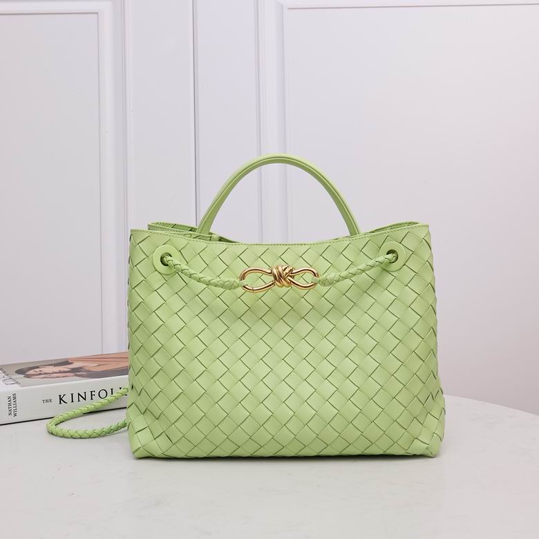 Bottega Veneta Andiamo Medium Top-Handle Bag in Green Intrecciato Leather