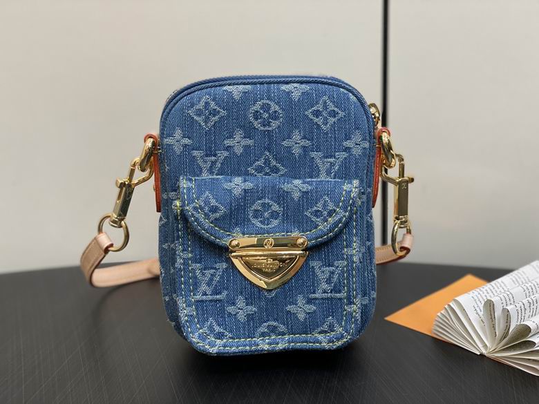 Louis Vuitton Fairfax Pochette Phone Crossbody Bag in Blue Monogram Denim