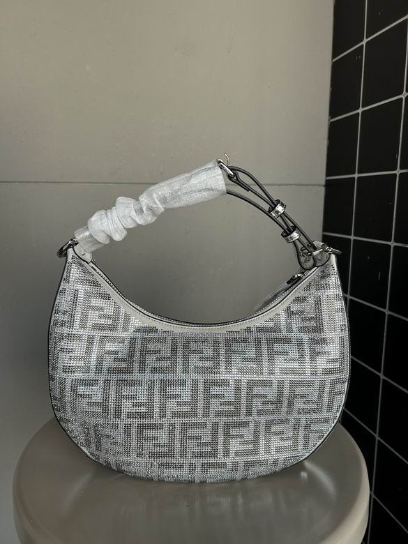 Fendi Fendigraphy Small Hobo Bag in Silver Sequin FF Motif