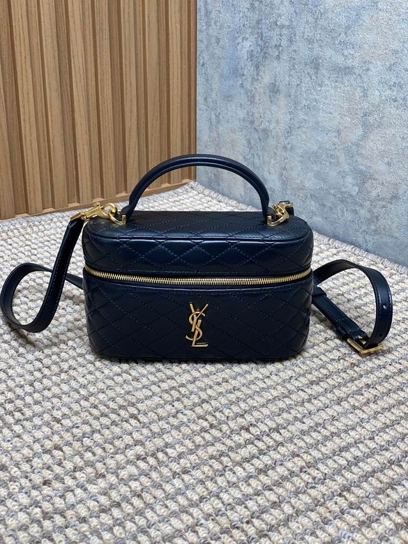 Saint Laurent Gaby Mini Vanity Bag in Black Quilted Lambskin Leather