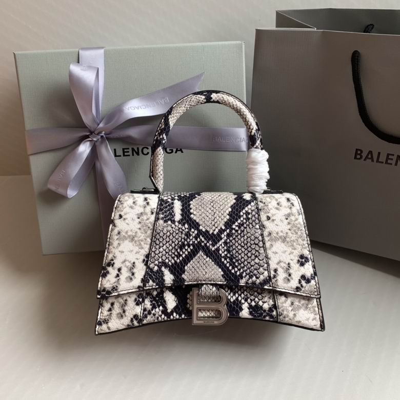 Balenciaga Hourglass Small Top-Handle Bag in Python-Embossed Leather
