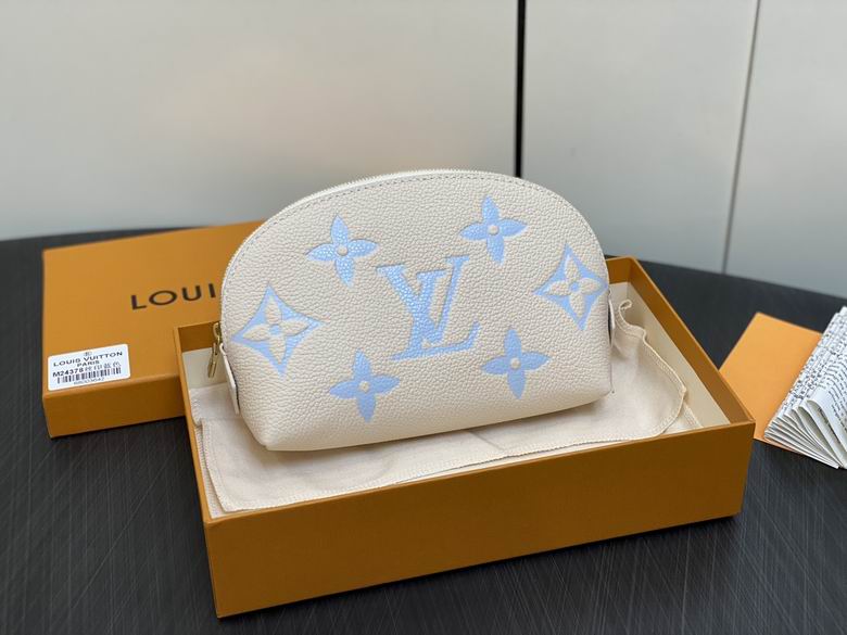 Louis Vuitton Cosmetic Pouch PM By The Pool in Cream and Blue Monogram Leather