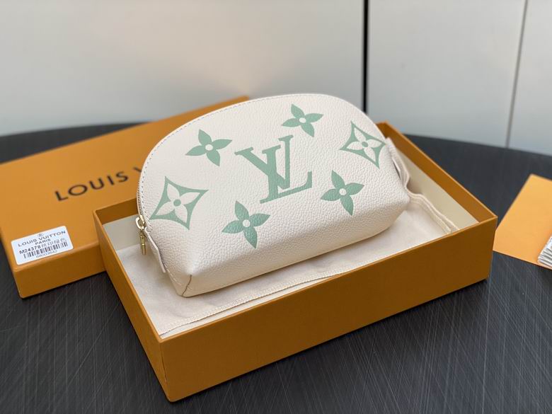 Louis Vuitton Cosmetic Pouch PM By The Pool in Cream Monogram Empreinte Leather