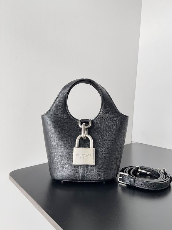 Balenciaga Locker Small North-South Tote Bag in Black Grained Leather