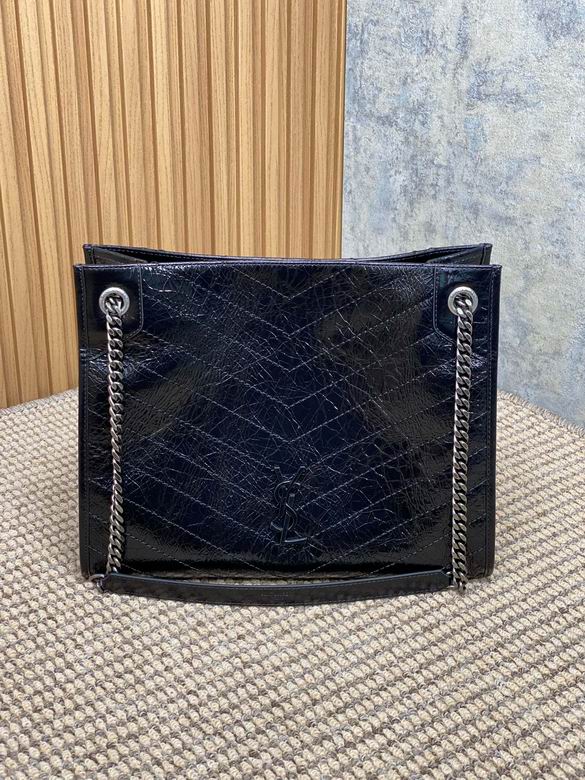 Saint Laurent Niki Shopping Tote in Black Crinkled Vintage Leather