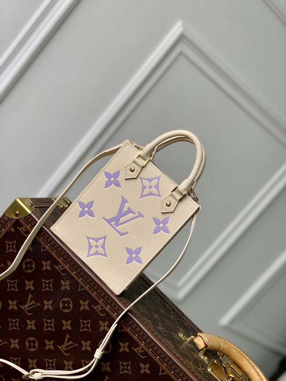 Louis Vuitton Petit Sac Plat Mini Tote in Cream Monogram Empreinte Leather