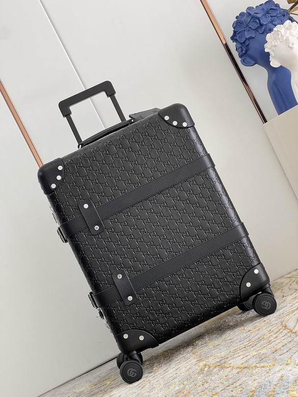 Gucci x Globe-Trotter Cabin Trolley Suitcase in Black Guccissima Leather
