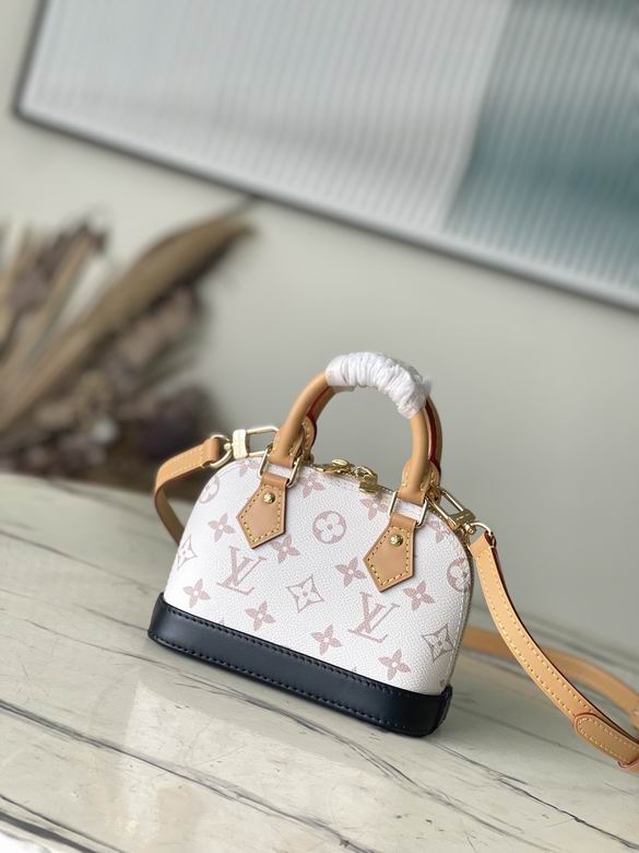 Louis Vuitton Alma Nano Top-Handle Bag in White and Pink Monogram Canvas