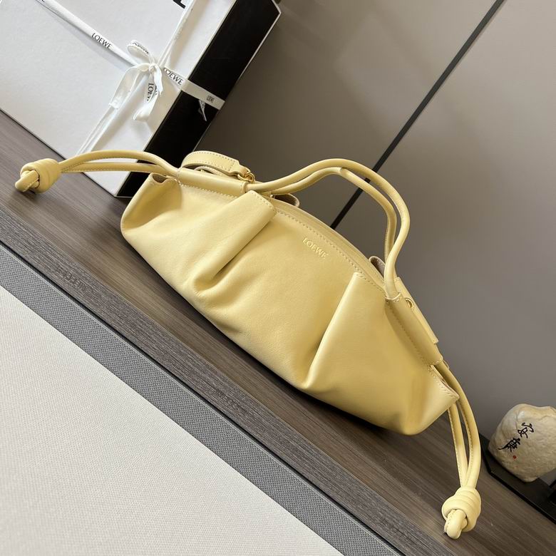 Loewe Paseo Top-Handle Bag in Pale Yellow Nappa Leather