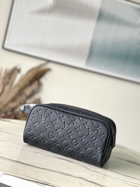 Louis Vuitton Dopp Kit Toiletry Pouch in Black Monogram Empreinte Leather